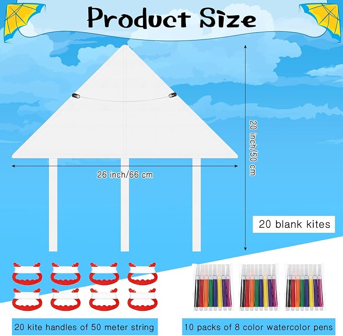 Honoson 20 Pieces DIY Blank Kite - Image 2