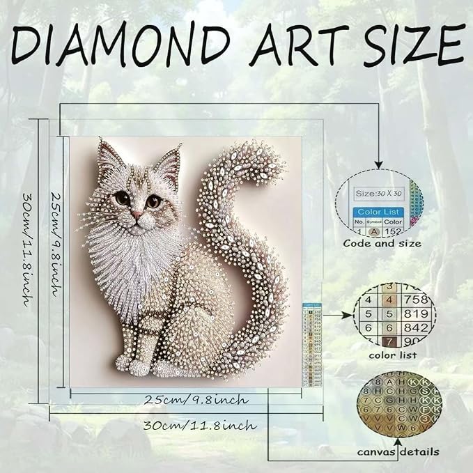 OJTOYART 5D Cat Special Shape Diamond Art Kits - Image 9