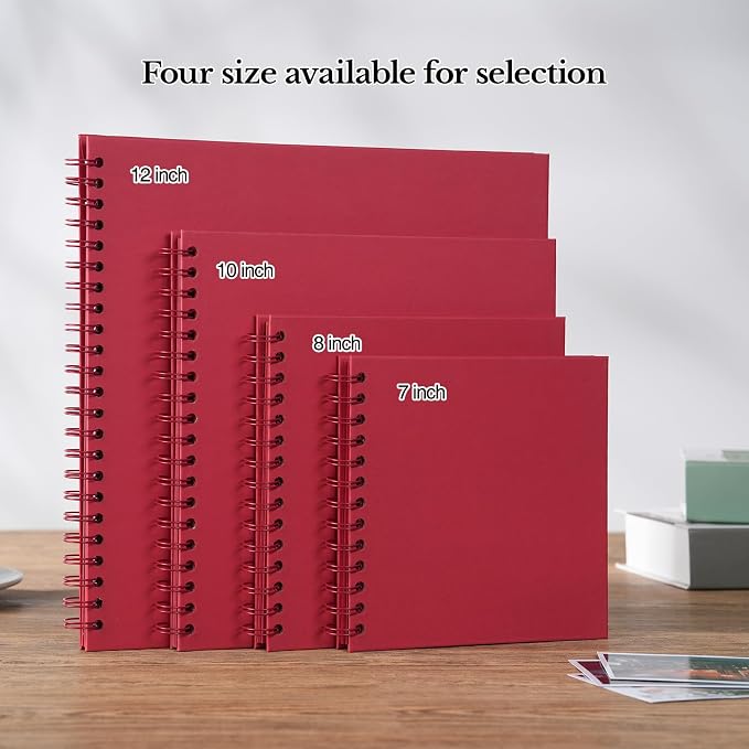 potricher 8 x 8 Inch DIY Scrapbook Album 40 Pages Hardcover Kraft Paper Scrap - Image 6