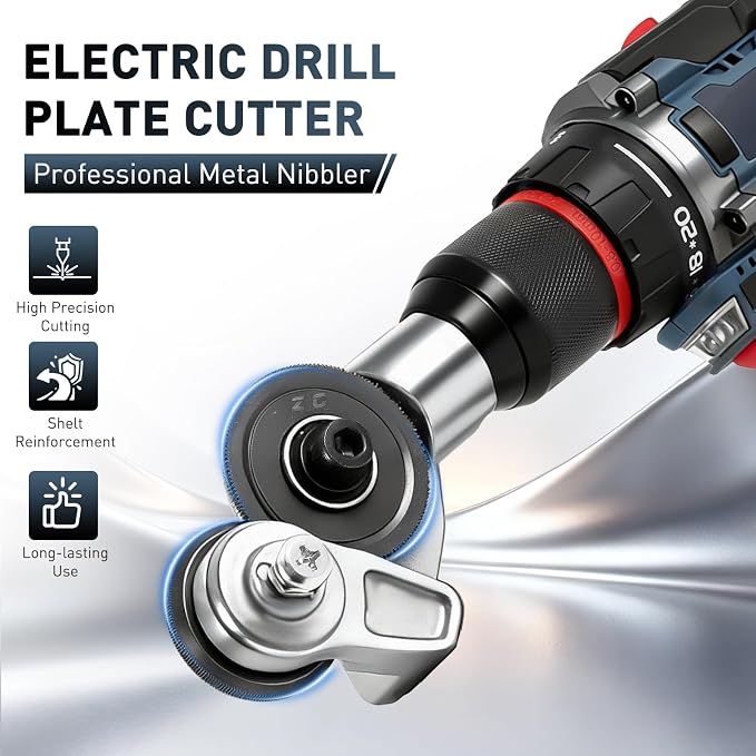 Metal Nibbler Drill Attachment, Heavy-Duty Sheet Metal Cutter - Image 2