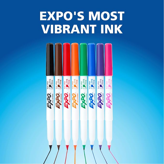 EXPO Dry Erase Markers, Low Odor Ink, Ultra Fine Tip, Office Essentials - Image 7