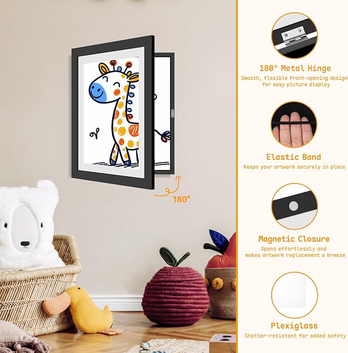 MISNEACH 4 Pack Kids Artwork Frames Changeable 10 x 12.5 Inch Children Art - Image 3