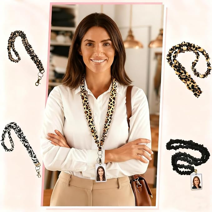 4PCS Stretchy Scrunchie Badge Lanyards - Image 4