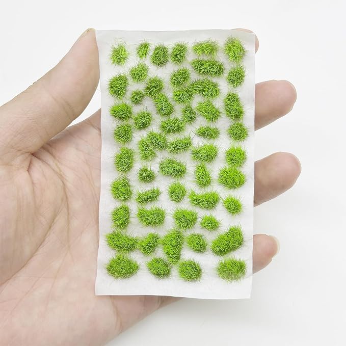 Woohome 78 PCS Static Grass Tuft 2 Size Model Grass Tufts Green Miniature Grass - Image 4
