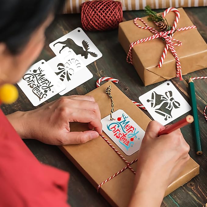 Augshy 56 Pack Christmas Dot Painting Templates Stencils DIY Christmas Pattern - Image 7