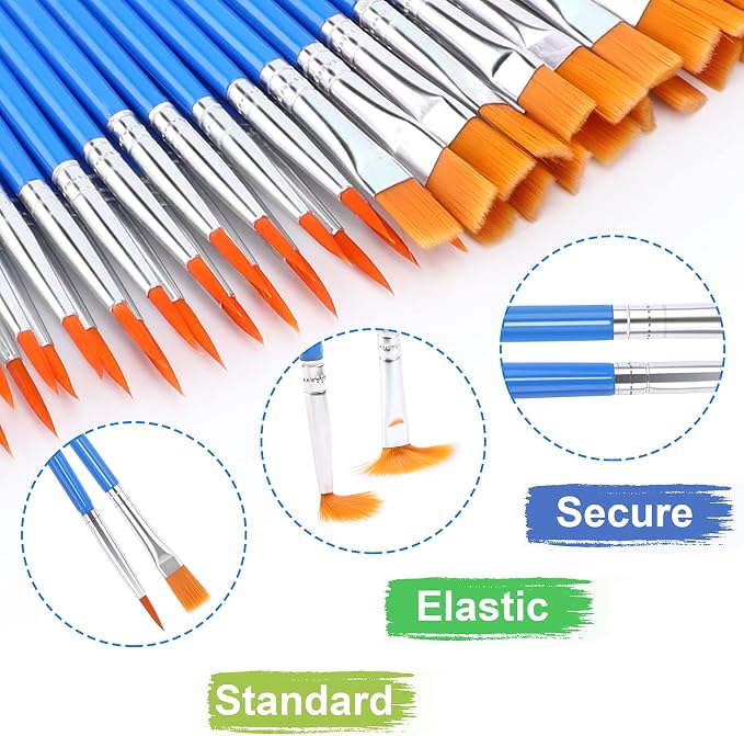 UPINS 30 Pcs Paint Brushes, Small Brush Bulk - Image 3