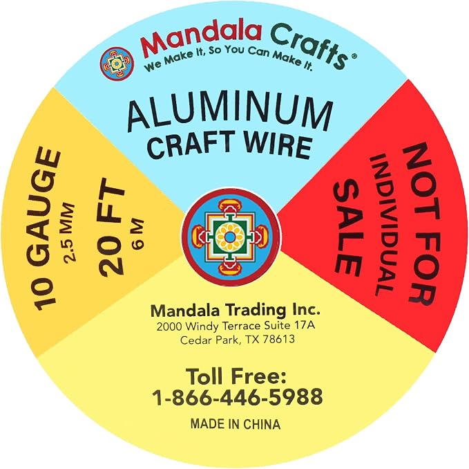 Mandala Crafts 10 GA Pink Green Blue Assorted Anodized Aluminum Craft Wire | - Image 3