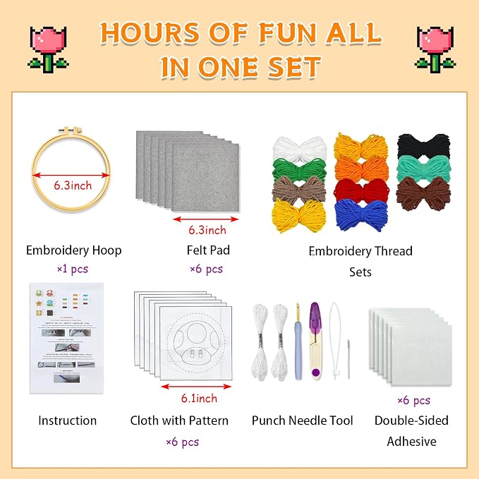 Groodo Punch Needle Coaster Kit, Kids & Adults Good Gift - Image 4