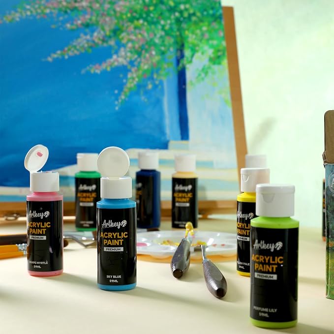 Artkey Acrylic Paint Set, 16 Colors 2 oz/59 ml Acrylic Paint Kit - Image 8