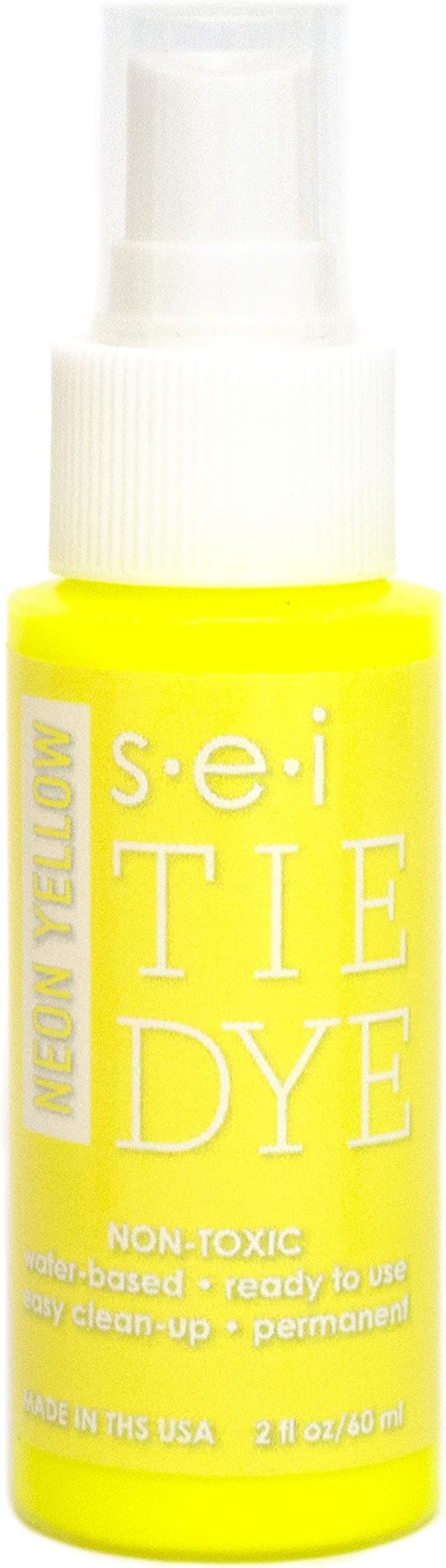 S.E.I. Neon Yellow Tie Dye Spray Bottle: 2oz. Non Toxic Fabric Dye Spray by SEI