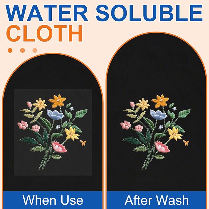 FURWEY 8PCS 8.5"x11" Wash Away Embroidery Stabilizer – Self Adhesive & Printable - Image 7