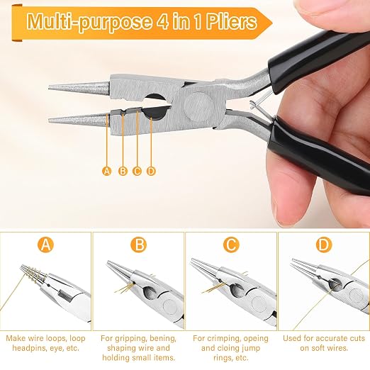 ModaCraft 26 Gauge Ultra-FINE Jewelry Wire Gold + 4-in-1 Ergonomic Pliers Set | - Image 4