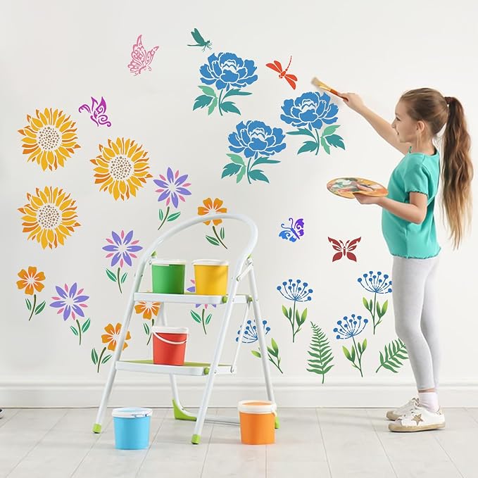 18 PCS Flower Painting Stencils Reusable Stencils - Image 5