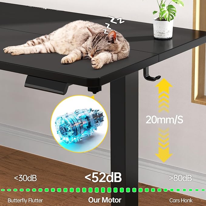 Veken 63×23.6 Inch Large Electric Standing Desk, Gaming Table, Suit students - Image 5