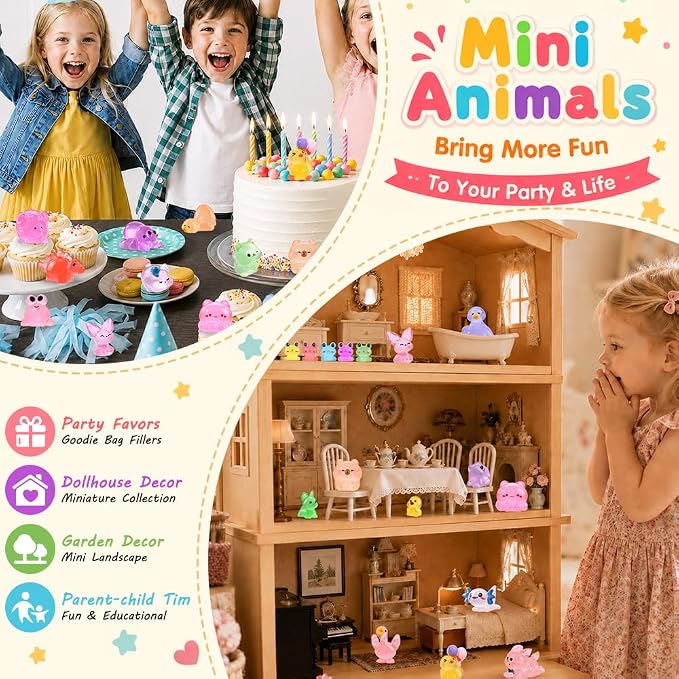 DIYDEC 85PCS Luminous Mini Resin Animals, Tiny Miniatures Figures Glow in The - Image 4