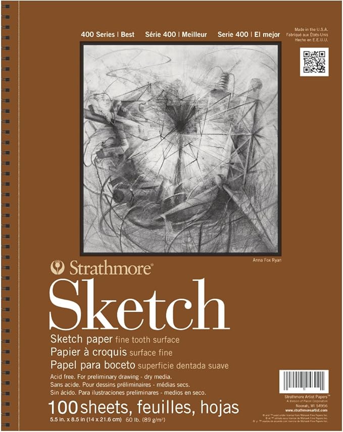 Strathmore 400 Series Sketch Pad, 5.5x8.5 inch, 100 Sheets by StrathmorePaper