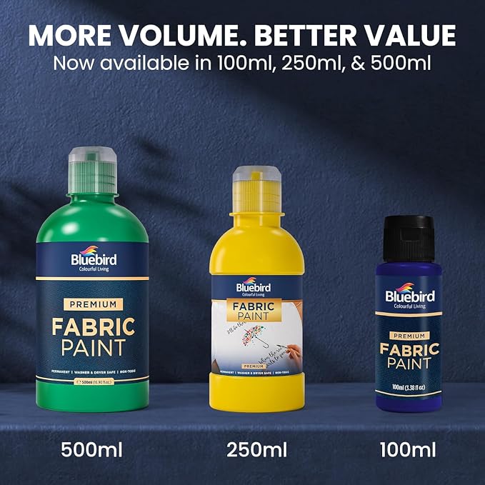 BLUEBIRD Fabric Paint, Light Gold, 8.5 Fl Oz, Permanent Fabric Paints - Image 6