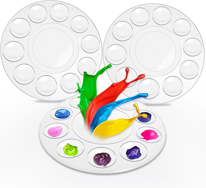 Hulameda 3pcs Paint Palettes, Plastic Paint Tray Palette, Paint Pallet by Hulameda