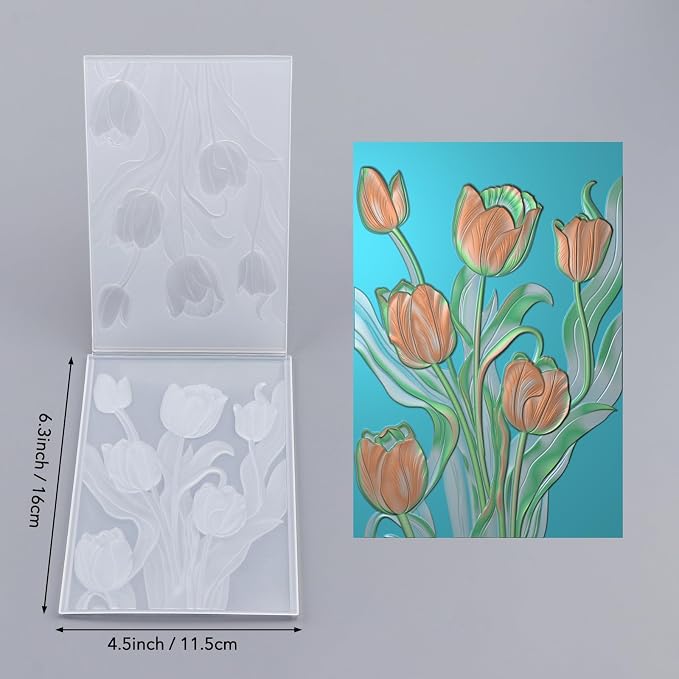 Tulip 3D Embossing Folder for Card Making DIY Scrapbooking Blossom Tulip Flower - Image 3