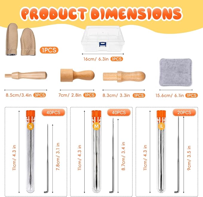 118-Piece Needle Felting Kit Professional, 100 Felting Needles - Image 6