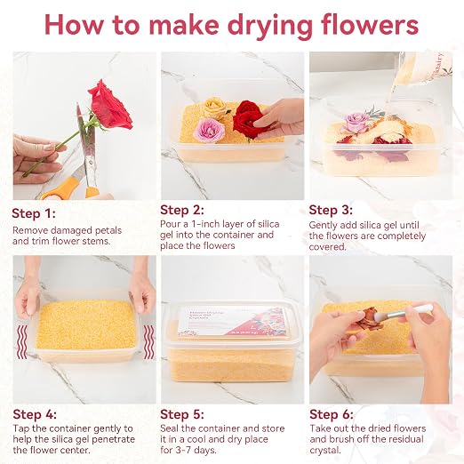 10 LBS Silica Gel Flower Drying, Reusable Color Indicating Flower Drying Silica - Image 5
