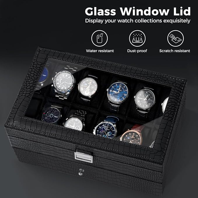 ProCase Watch Box, 12 Slot Mens Watch Case - Image 5