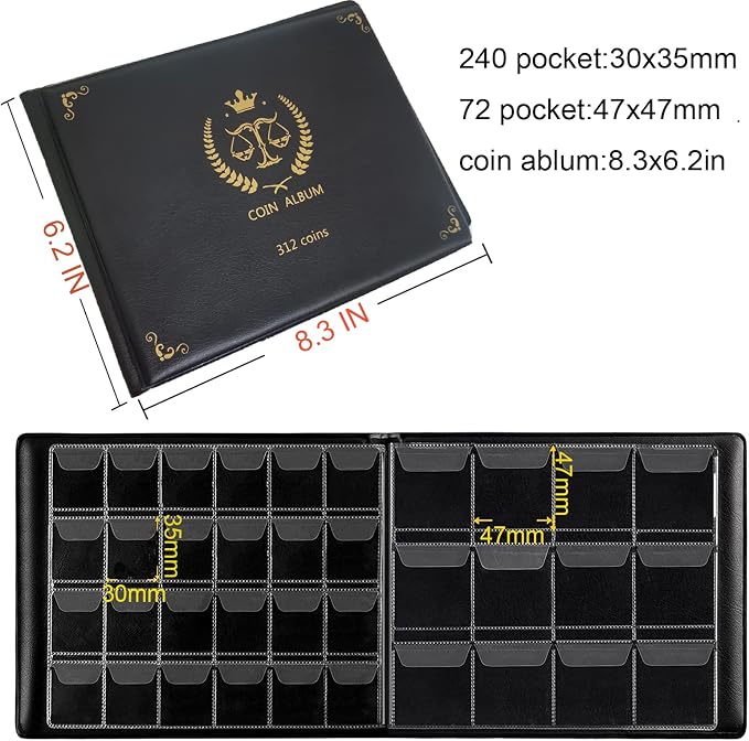 AITIME 312 Pockets Coin Collection Holder Album - Image 4
