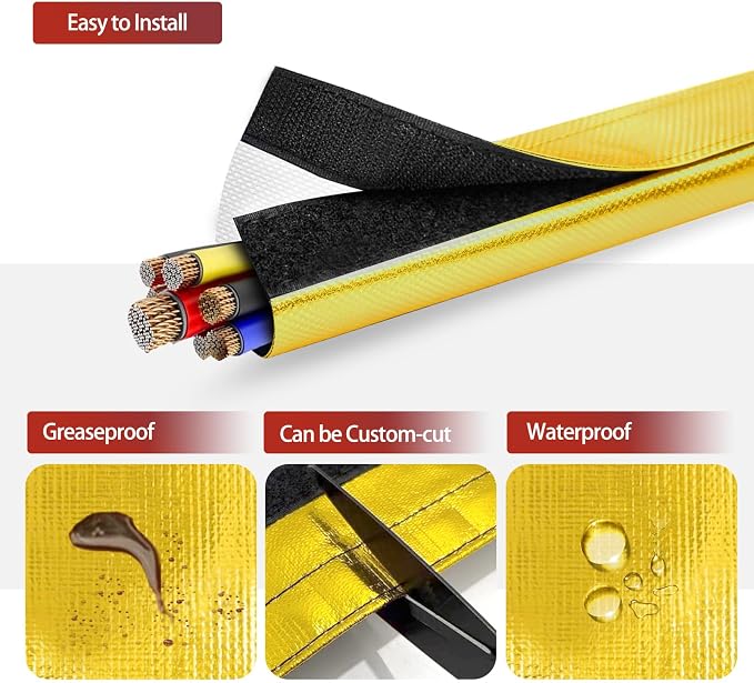 Wire Heat Shield Wrap for Car Hose Lines, 1-1/4" I.D. x 10FT, - Image 5
