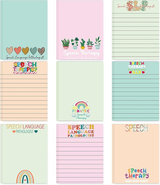 SLP Day Appreciation Sticky Notes Gifts, 9 Pack Speech Language Pathologist by Lovarywow