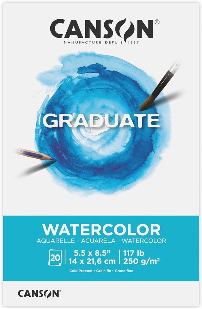 Canson Graduate Watercolor Pad, 5.5x8.5 inch, 20 Sheets | Artist Paper by Unknown