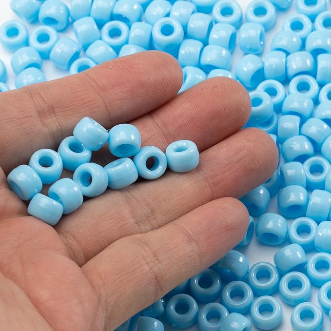 Gxueshan 1000 Pcs Blue Acrylic Pony Beads 6x9mm Bulk - Image 3