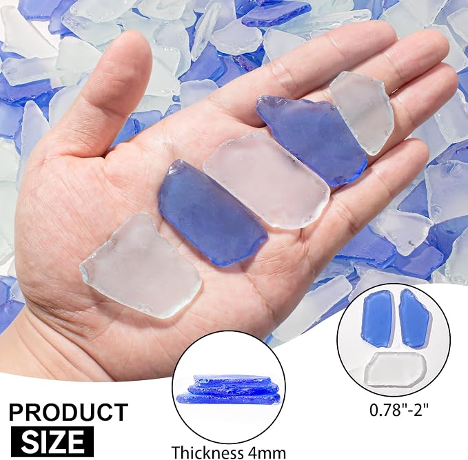 Keedolla Sea Glass for Crafts - 10 OZ Flat Frosted Seaglass Pieces Crushed for - Image 3