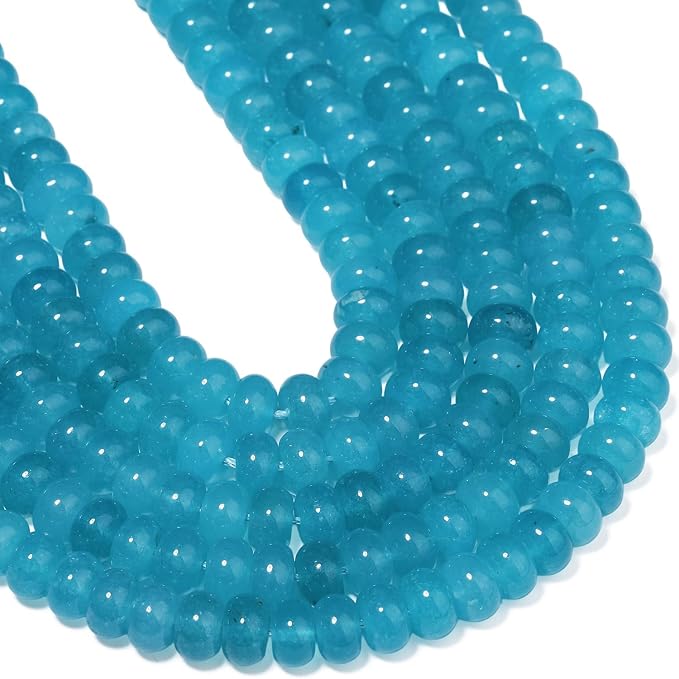 Songxi 5x8mm Natural Lake Blue Chalcedony Stone Rondelle Beads, Gemstone - Image 8