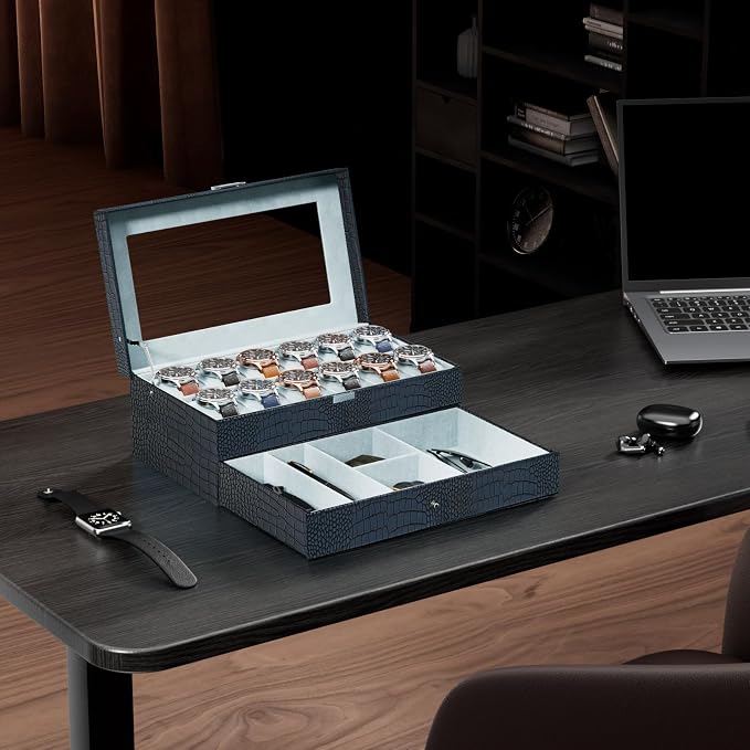ProCase Watch Box, 12 Slot Mens Watch Case - Image 7