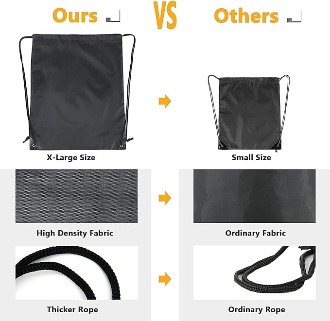 BeeGreen Black Pink Drawstring Backpack Bags Bulk 2 Pack X-Large 22.4" L x - Image 5