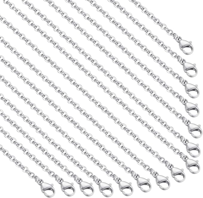 30 Pack 18 Inch Necklace Chain Stainless Steel Link Cable Chain Necklace by TOSCALINA