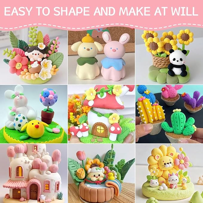 Ainiv Air Dry Clay Kit, 60 Colors DIY Model Magic Clay - Image 6