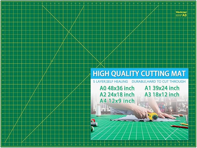 WorkLion 36" x 48" Self Healing Cutting Mat: Double sided 5-Ply Non-Slip by WORKLION