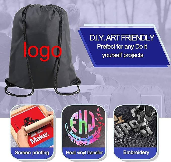 BeeGreen Black and Red Drawstring Backpack Bags Bulk 2 Pack X-Large 22.4" L x - Image 3