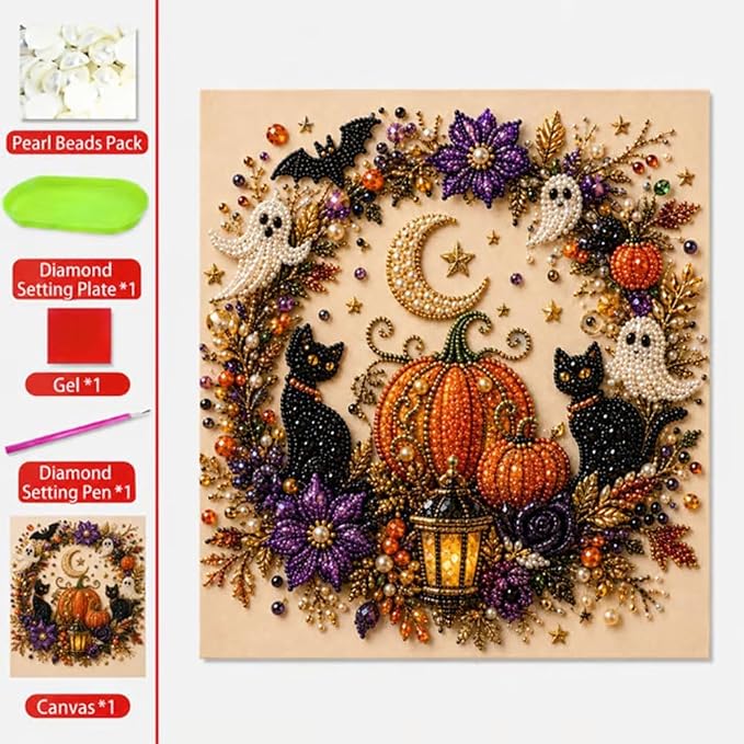 POETRYDRAW Halloween Decor Highland Cow Pearl Art Kit - Image 8