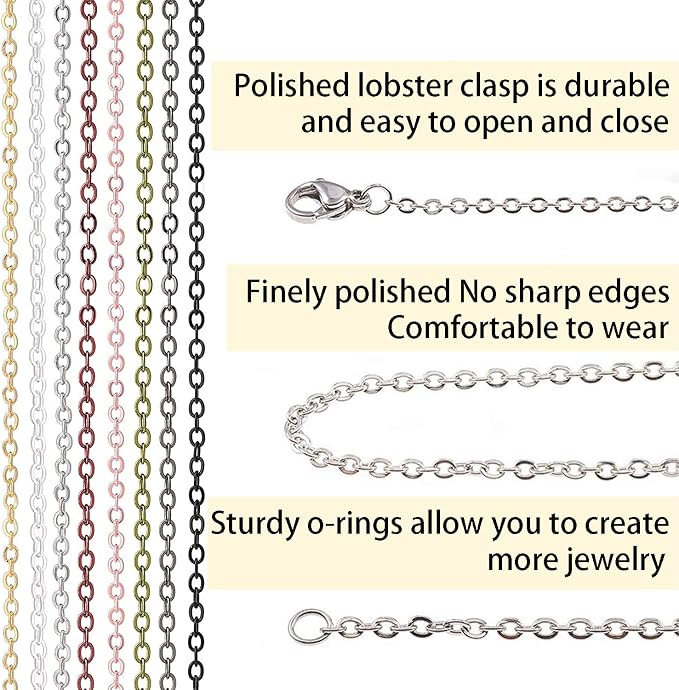 Jishi 80ft Necklace Chains Jewelry Making Chain Link Rolls Bulk 2mm - Image 3