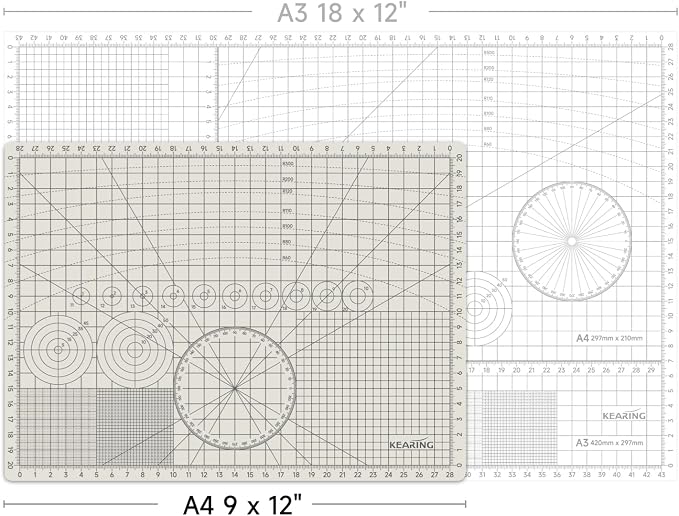 KEARING A4 Self Healing Cutting Mat 9x12 Inch, 3mm Thick Double-Sided - Image 2