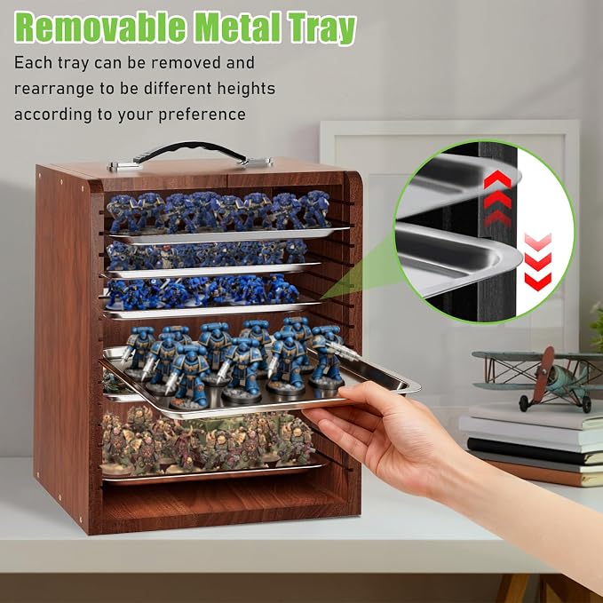 Miniature Storage Case for Collectibles Miniatures, Wooden Display Cases - Image 5