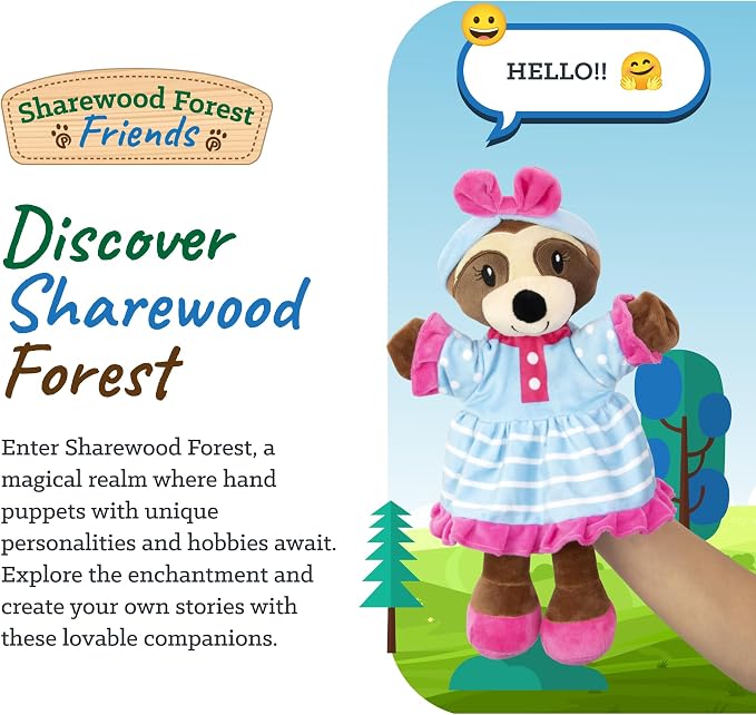 Sharewood Forest Friends Piper The Unicorn Hand Puppet - Image 2