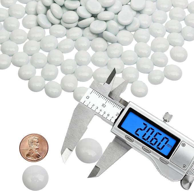 2 lb White Glass Beads for Vases, Glass Pebbles - Image 2