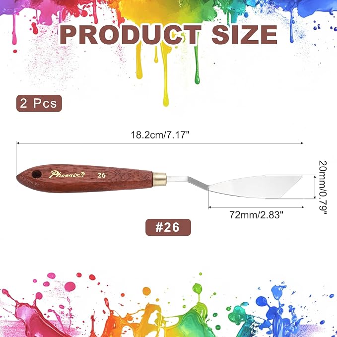 MECCANIXITY Pack of 2 Palette Knife No.26, 7.2" Long - Image 2