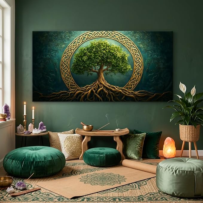 ZESTRILIA Celtic Tree of Life Canvas Wall Art, Timeless Mystical Bohemian - Image 4