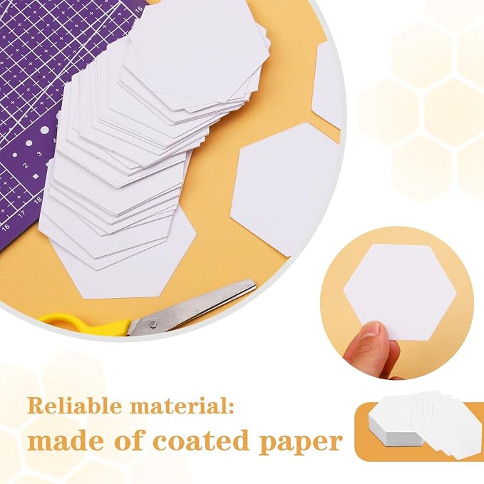 Veroave 400 Count Hexagon Paper Piecing, Paper Piecing Templates, Quilting - Image 3
