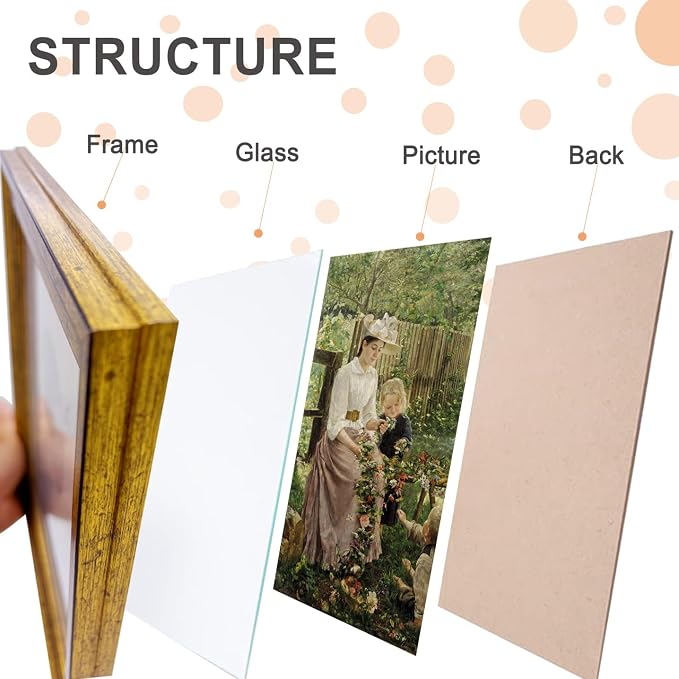 18x24 Picture Frame with Real Glass set of 2, Vintage Frames - Image 3