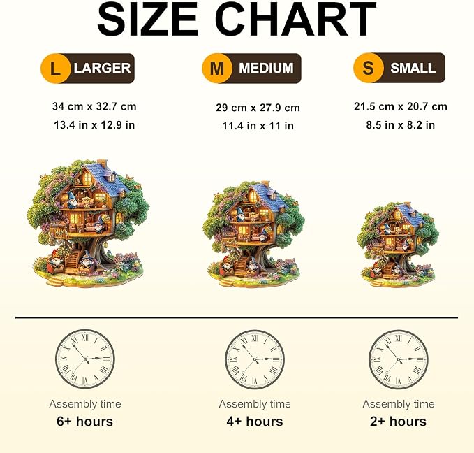 Elf Tree House Puzzles Adults Gifts Wooden 175 Pieces 11.4 * 11in - Image 4